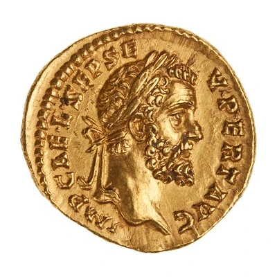 Aureus - Septimius Severus VIRT AVG TR P COS; Virtus front