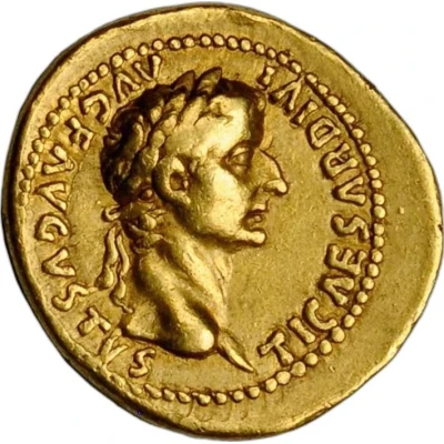 Aureus - Tiberius PONTIF MAXIM front