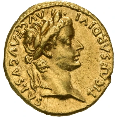 Aureus - Tiberius PONTIF MAXIM front