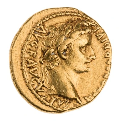 Aureus - Tiberius TR POT XVI IMP VII front