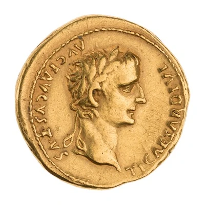 Aureus - Tiberius TR POT XVII IMP VII front