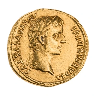 Aureus - Tiberius and Augustus DIVOS AVGVST DIVI F front