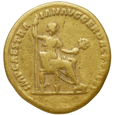 Aureus - Tiberius and Livia Drusilla IMP CAES TRAIAN AVG GER DAC P P REST back