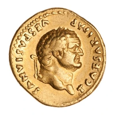 Aureus - Titus COS VI; Roma, Romulus, and Remus front
