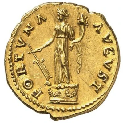 Aureus - Titus FORTVNA AVGVST; Fortuna back