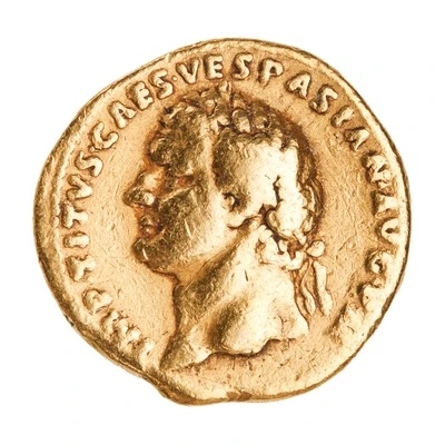 Aureus - Titus IMP CAES TRAIAN AVG GER DAC P P REST front