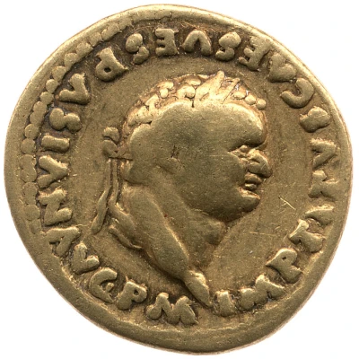 Aureus - Titus TR P VIIII IMP XIIII COS VII P P front
