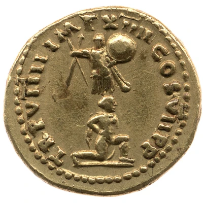 Aureus - Titus TR P VIIII IMP XIIII COS VII P P back