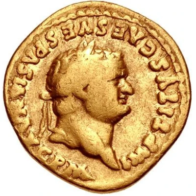 Aureus - Titus TR P VIIII IMP XIIII COS VII front
