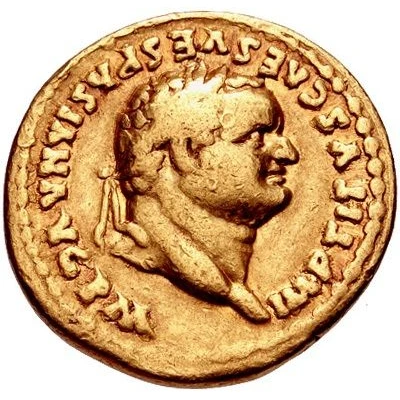 Aureus - Titus TR P VIIII IMP XIIII COS VII front