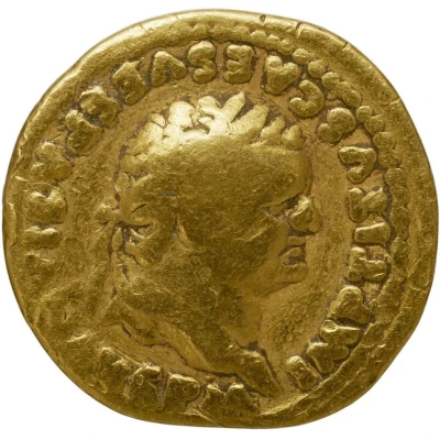 Aureus - Titus TR P VIIII IMP XIIII COS VII front