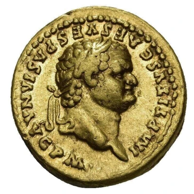 Aureus - Titus TR P VIIII IMP XIIII COS VII front
