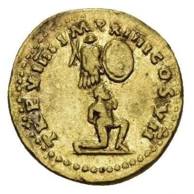 Aureus - Titus TR P VIIII IMP XIIII COS VII back