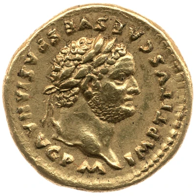 Aureus - Titus TR P VIIII IMP XV COS VII P P front