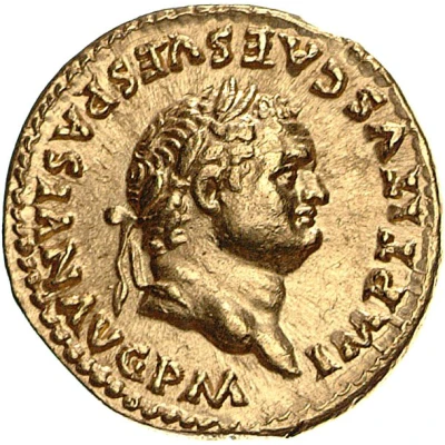 Aureus - Titus TR P VIIII IMP XV COS VII P P front