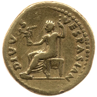 Aureus - Titus and Vespasian DIVVS VESPASIAN back