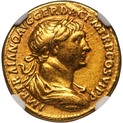 Aureus - Trajan BASILICA VLPIA front