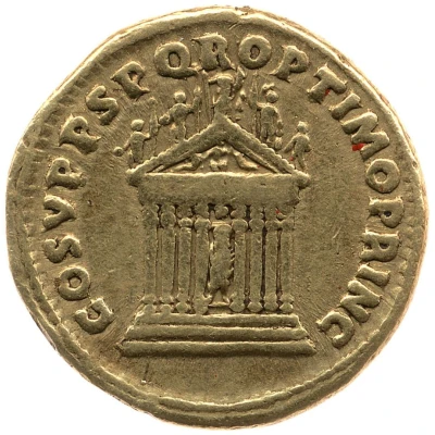 Aureus - Trajan COS V P P S P Q R OPTIMO PRINC; Jupiter and Pax back