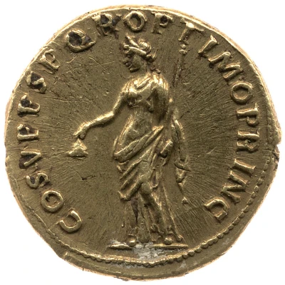 Aureus - Trajan COS V P P S P Q R OPTIMO PRINC; Libertas back