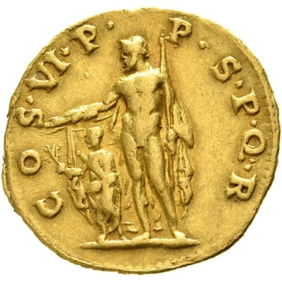 Aureus - Trajan COS VI P P S P Q R; Jupiter back