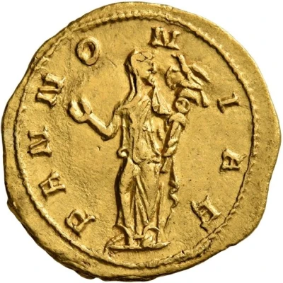 Aureus - Trajan Decius PANNONIAE; Rome back