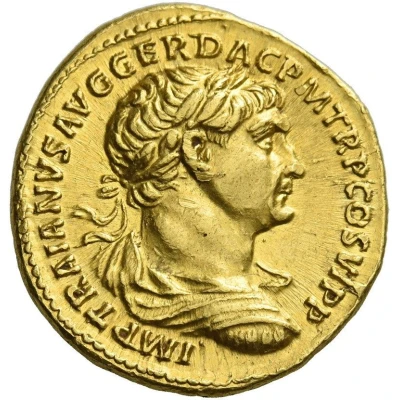 Aureus - Trajan, Nerva, and Marcus Ulpius Traianus DIVI NERVA ET TRAIANVS PAT front