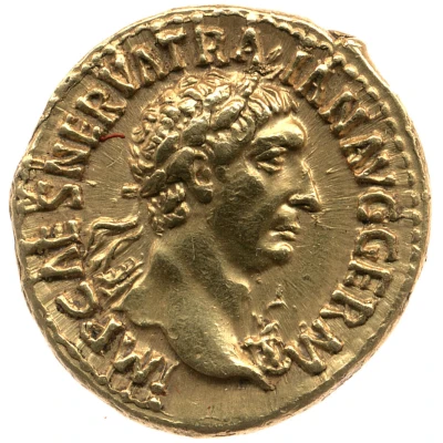Aureus - Trajan P M TR P COS II P P; Fortuna front