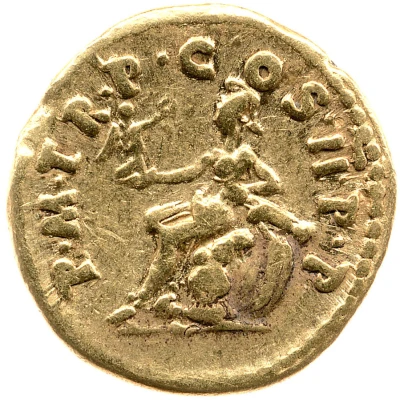 Aureus - Trajan P M TR P COS II P P; Roma and Victory back