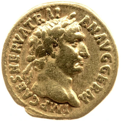 Aureus - Trajan P M TR P COS III P P; Fortuna front
