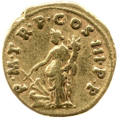 Aureus - Trajan P M TR P COS III P P; Fortuna back