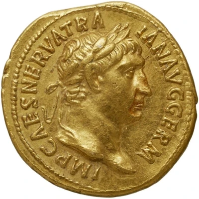 Aureus - Trajan P M TR P COS IIII P P; Hercules front