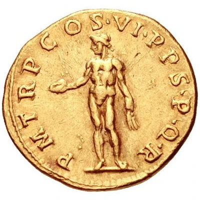 Aureus - Trajan P M TR P COS VI P P S P Q R; Genius back