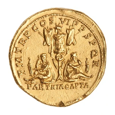 Aureus - Trajan P M TR P COS VI P P S P Q R PARTHIA CAPTA back
