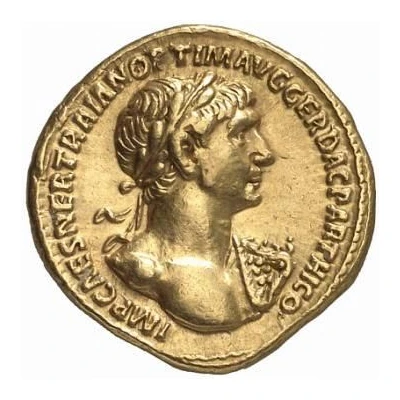 Aureus - Trajan P M TR P COS VI P P S P Q R; Sol front