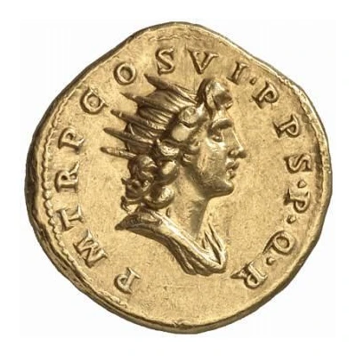 Aureus - Trajan P M TR P COS VI P P S P Q R; Sol back