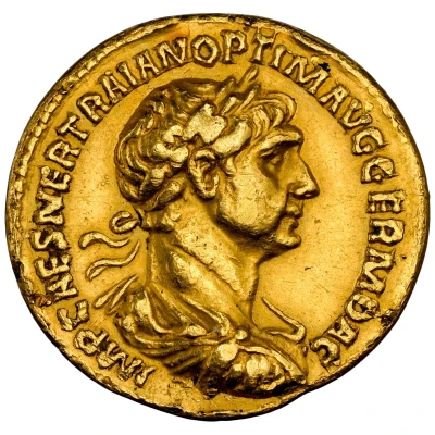 Aureus - Trajan PARTHICO P M TR P COS VI P P S P Q R; Sol front
