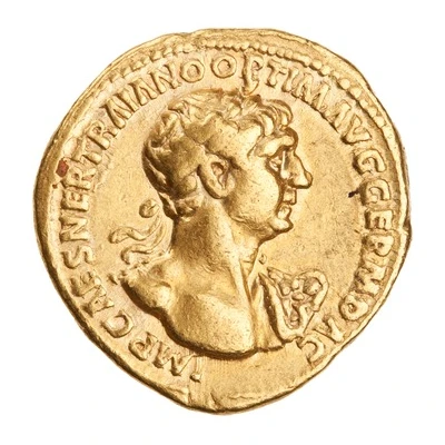 Aureus - Trajan PARTHICO P M TR P COS VI P P S P Q R; Sol front