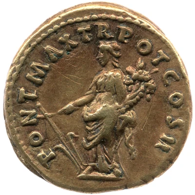Aureus - Trajan PONT MAX TR POT COS II; Fortuna back