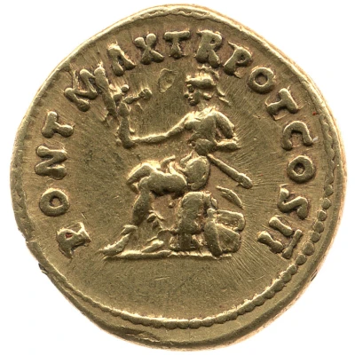 Aureus - Trajan PONT MAX TR POT COS II; Roma and Victory back