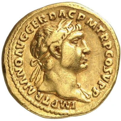 Aureus - Trajan S P Q R OPTIMO PRINCIPI; Abundantia front