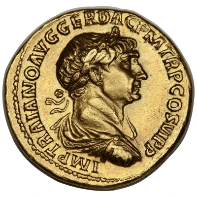 Aureus - Trajan S P Q R OPTIMO PRINCIPI FORT RED; Fortuna front