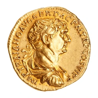 Aureus - Trajan S P Q R OPTIMO PRINCIPI; Genius front