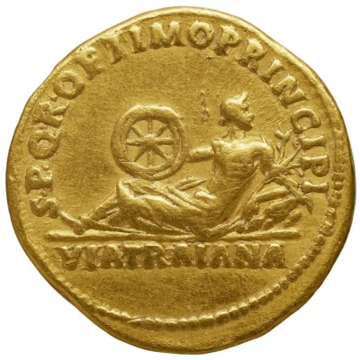 Aureus - Trajan S P Q R OPTIMO PRINCIPI VIA TRAIANA; Via Trajana back