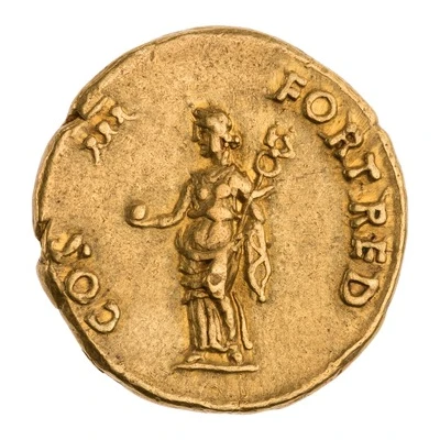 Aureus - Vespasian COS III FORT RED; Fortuna back
