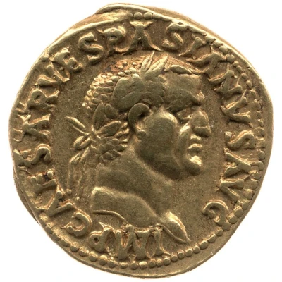 Aureus - Vespasian COS III TR POT; Aequitas front