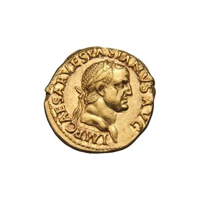 Aureus - Vespasian COS III TR POT; Neptune front