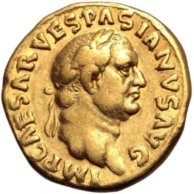 Aureus - Vespasian COS ITER FORT RED; Fortuna front
