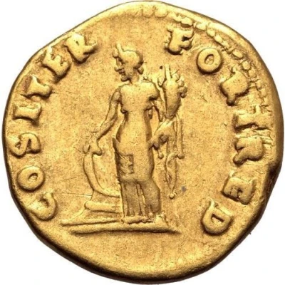 Aureus - Vespasian COS ITER FORT RED; Fortuna back
