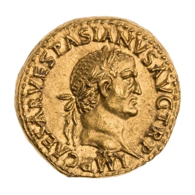 Aureus - Vespasian COS ITER FORT RED; Fortuna front