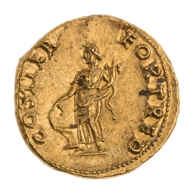 Aureus - Vespasian COS ITER FORT RED; Fortuna back